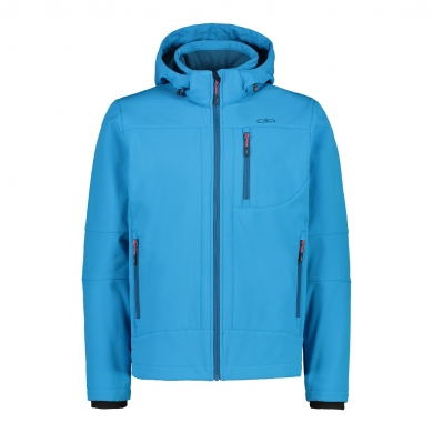 CMP Softshelljacke (winddicht, wasserabweisend) mit Kapuze danubeblau Herren